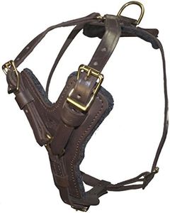 Viper Typhoon Multi-Function Leather Dog Pet Harness Black or Brown for Large Dogs Tracking Protection Police, 26"-32", Brown