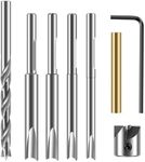 8Pcs Pen Barrel Trimmer Kit High Speed Steel Pen Mill Trimmer with 3/4inch Cutting Head Woodworking Mill Trimmer Cutter Pilot Cutter Shafts with Hex Wrench for Trimming