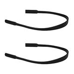 kwmobile Silicone Sports Straps for Glasses - Pack of 2X Anti Slip Silicone Thin Sport Cords for Adult Child Glasses - Black