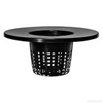 6 in. Wide Lip Bucket Basket - Round Plant Container with Mesh Bottom - Hydrofarm HG6RDBK