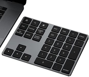 JOYEKY Bluetooth Number Pad, Aluminum Rechargeable Numeric Keypad Wireless 34-Keys Number Keyboard Shortcut Keypad Numpad Data Entry Compatible for iMac Windows, MacBook Air/Pro and Laptop etc.