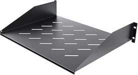 DYNAMODE Universal Vented Rack Mount Shelf 19" 2U 350mm Depth Network Data server Cabinet Equipment (Black)