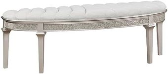 Coaster Home Furnishings Evangeline Upholstered Demilune Bench Ivory and Silver Oak