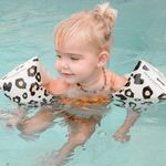 AwwBaby Swimming Floats for Kids | Swimming Arm Floats for Kids | Beige Leopard Armbands Ages 0-2 (17 X 14cm)