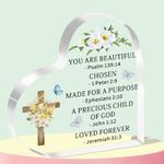 WTOPP You are Beautiful Christian Gifts Engraved Acrylic Plaques, Faith Inspiration Bible Scriptures Gift For Women Friend Birthday,Anniversary,Christmas