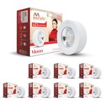 Murphy Aluminium 3 Watts Moon Round Led Cob Surface Cabinet/Ceiling Down Light (Pack Of 8, Warm White)