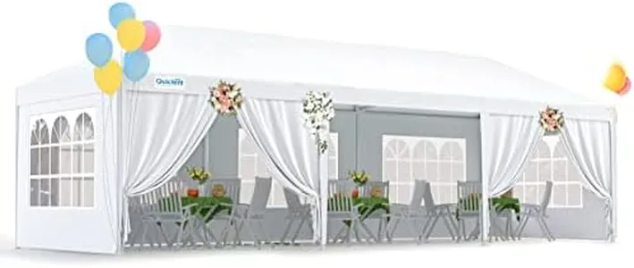 Quictent 10' x 30' Party Tent Gazebo Wedding Canopy BBQ Shelter Pavilion with Removable Sidewalls & Elegant Church