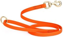 Viper Biothane Dog Leash with No-Slip Pebble Emboss - Waterproof Dog Lead for Training, Beach, Hiking - Great for Play, Camping, or Backyard - Solid Brass Hardware, 5 ft, Hunter Orange