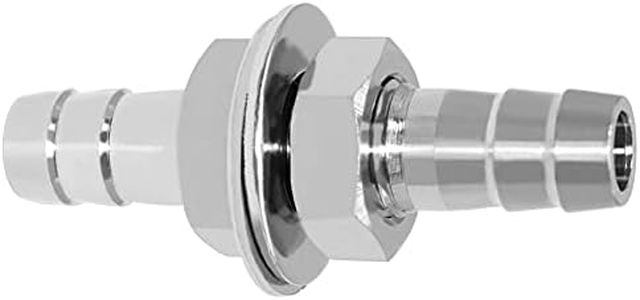 Beduan 1/4" Hose Barb Thru-Bulk Bulkhead Straight Hex Union Stainless Steel Fitting