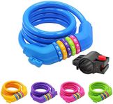 IDEALUX Bike Lock High Security 5 Digit Resettable Combination Coiling Cable Lock Best for Bicycle, Motocycle, Scooter, E Bike Outdoors - 4 Feet x 1/2 Inch, 1200X12MM (Blue)
