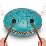 SenDeluz Steel Tongue Drum 11 Note 6 Inches D-Key Rain Drums for Garden, Handpan Drum Percussion Instrument for Meditation Entertainment Musical Education Concert Mind Healing Yoga