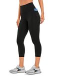 CRZ YOGA Womens Butterluxe Workout Capri Leggings 21 Inches - High Waisted Gym Yoga Leggings with Pockets Black 12