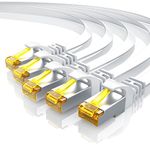 5 x 0,5m CAT 7 Network Cables Flat Design - Ethernet Cables - Gigabit LAN 10 Gbit s - patch cable - flat cable - installation cable- Cat. 7 raw cable U FTP PIMF shielding with RJ45 connector