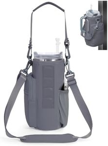 sportsnew Magnetic Gym Bag for Women Men, Water Bottle Carrier Holder with Strap & Phone Pockets for 40oz Tumbler with Handle, 4 Built-in Magnets Small Gym Bag for Sports, Workout, Fitness, Walking
