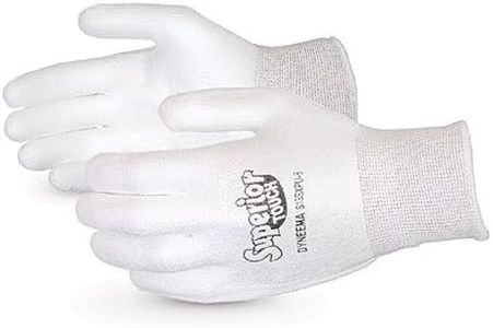 Superior Glove S13SXPU Superior Touch Dyneema String Knit Glove with Polyurethane Coated Palm, Work, Cut Resistant, 13 Gauge Thickness, Size 8, White (Pack of 1 Pair)