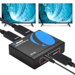 OREI HDMI Splitter 1 in 2 Out - 1x2 HDMI Splitter For TV Mirror Only - Not for Multi Monitors and HDCP Bypass, 1080P @ 60Hz & 4K @ 30Hz Resolutions – Powered HDMI splitter (HD-102)