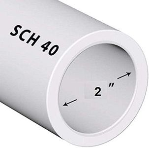 PVC Pipe Sch. 40 2 Inch (2.0) White/PVC / 2 FT