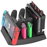 Skywin Switch Charging Dock - Charging Dock and Game Holder for Switch Console, Joy-Con Controllers, Switch Pro Controllers, Charging Base and Up to 28 Games