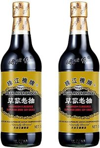 Pearl River Bridge Mushroom Flavored Superior Dark Soy Sauce, 16.9 Ounce (Pack of 2)