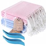 2 Packs Turkish Beach Pool Towels Sandproof Thin Lightweight Fast Drying Compact XL Large Big Wide Long Lounge Chair Cover Sandless Camping Blanket Gear Stuff Necessities Toallas de Playa Women Gifts