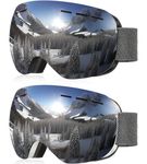 NSSIW Ski Goggles for Men Women Snowboard Goggles: Youth OTG Snow Goggles with UV Protection and Anti Fog Over Glasses 2 Pack