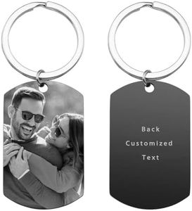 Porte-clés en acier inoxydable gravé sur mesure, Idéal pour Garçons et Filles - Un Cadeau Élégant pour Anniversaire, Mariage, Noël, la Fête des Pères et la Saint-Valentin