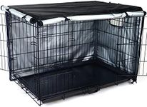 kefit Crate Cover for Dog Cage, Kennel Cover Waterproof Dog Cage Cover Fit for 42 inches Crate Black