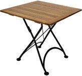 Sunnydaze 31" Square European Chestnut Wood Folding Square Bistro Table - for Indoor or Outdoor Use