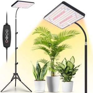 2024 LBW Grow Lights for Indoor Plants Full Spectrum with Stand,214 LEDs Standing Plant Lights for Indoor Growing,Floor Grow Plant Lamp with 4/8/12H Timer,6 Brightness Levels,75" Adjustable Tripod