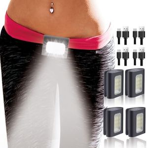 HOKOILN 4 Pack Running Lights for Runners Rechargeable, LED Walking Lights for Night Safty, Clip on Flashlights for Camping, Hiking, Jogging, Dog Walking