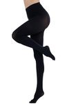 CozyWow Women's 80 Denier Solid Color Soft Opaque Footed Tights black lxl