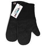 BIG RED HOUSE Oven Mitts, with The Heat Resistance of Silicone and Flexibility of Cotton, Recycled Cotton Infill, Terrycloth Lining, 250 C Heat Resistant Pair Black