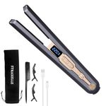 Cordless Hair Straighteners, 2 in 1 Travel Cordless Hair Straightening and Curling 160°C-220°C,10000mAh Rechargeable Portable Hair Straightener, 4 Temp Flat Iron Straighteners for Women Men(Navy Blue)