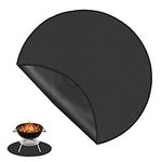 36 Inch Round Fire Pit Mat, Fireproof BBQ Mat for Under Grill Oil Resistant Hearth Rug Fireplace Floor Protector Outdoor Grill Protective Pad Accessories for Solo Stove Bonfire Smokers Garden Patio