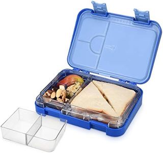 Navaris Boite Repas Compartiment Hermetique - Bento Lunch Box Adulte Anti Fuite avec Loquet - Lunchbox Déjeuner Bleu