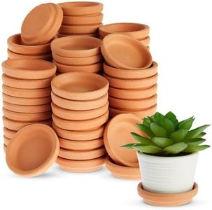 Okuna Outpost 80 Pack 2 Inch Terracotta Saucers for Plant Pots, Plates for Indoor and Outdoor Planter