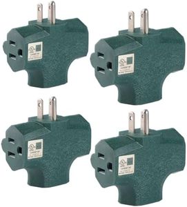 GFQHF 3 Way Plug Adapter - UL Listed - Outdoor Outlet Splitter 3 Prong - Electrical Outlet Extender, Wall Outlet Expander, Outdoor Heavy Duty Triple Plug Outlet Adapter