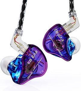 Yinyoo KBEAR Storm Wired Earbuds, 10mm Dynamic Driver, HiFi in Ear Monitor Earphones for Singers Drummers Musicians, Bass IEM with OFC Cable (Purple-Blue, no mic)