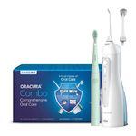 ORACURA® Daily Care Combo Water Flosser® OC150 White & Sonic Lite Battery Operated Electric Toothbrush SB100 Green