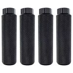 Zelerdo 2 Pairs Aluminum Alloy Bike Pegs for Mountain Bike Cycling Rear Stunt Pegs Fit 3/8 inch Axles (Black)