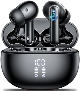 Aoslen Cuffie Bluetooth, Auricolari Bluetooth 5.3 con 4 Mic, Wireless In Ear HiFi Stereo, Cuffiette 42H LED Display & Ricarica USB-C, IP7 Impermeabili, CuffieTouch Control Marrone