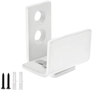 BokWin White Barn Door Floor Guide - Adjustable Wall Mounted Barn Door Bottom Guide for Sliding Doors - Barn Door Lower Guide Works on Both Grooved and Non-Grooved Doors - Easy to Install