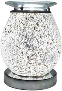 Cello Silver Mosaic Touch Electric Melt Burner - Wax Melt & Oil Burner. New Home Gifts, Home Decor, Room Decor, Bedroom Accessories & Office Accessories. Electric Diffuser With Light Bulb.