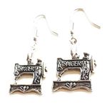 Silver Knight Singer Sewing Machine Earrings, 925 Silver Wires, I Love Sewing, Sewer Gift Ideas for Seamstress, Tailor