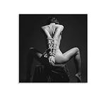 THAELY Erotic Art Poster Sexy Nude Woman Black White Bondage Interior Wall Canvas Painting Posters And Prints Wall Art Pictures for Living Room Bedroom Decor 12x12inch(30x30cm) Unframe-style