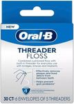 Glide Threader Floss, 30-Count Boxes of Single-Use Packets (Pack of 4)