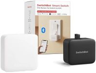 SwitchBot Bot Black & Hub Mini Kit: Automate IR Devices & Physical Switches with Alexa/Google Voice Control, App Scenes & Timers.