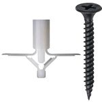 Toggle Drywall Anchor - Butterfly Nylon Plug with Gypsum Screw Free (Pack of - 25)