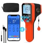 WapoRich Non Contact Pyrometer Bluetooth High Temperature Infrared Thermometer Gun -50~1600℃ DS 30:1 Industrial Laser Temp Gauge for Cooking/Pizza/Oven/Forge/Kiln/HVAC (NOT for Human) - RQ-1600APP