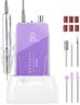Makartt Professional Nail Drill - 35000RPM Electric Nail File with 60W Coreless Motor, 2 in 1 Desktop & Portable Rechargeable E File with Drill Bits and LCD Display, Nouvella Purple